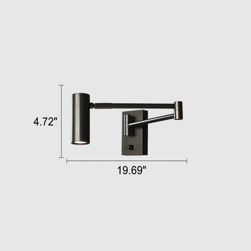 Nordic Luxury Copper Rotatable LED Wall Sconce Lamp for Eye Protection Reading