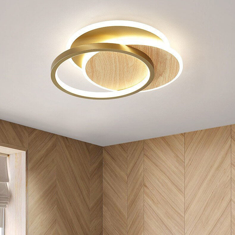 Modern Nordic Wrought Iron Round LED Flush Mount for Living Room