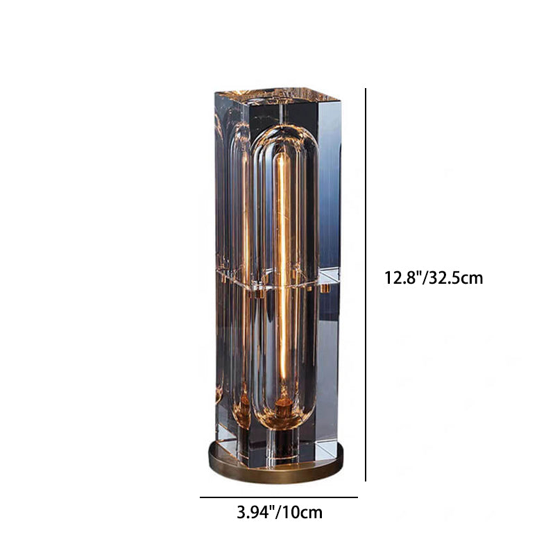 Modern Crystal Geometric 1-Light Table Lamp for Home Decor