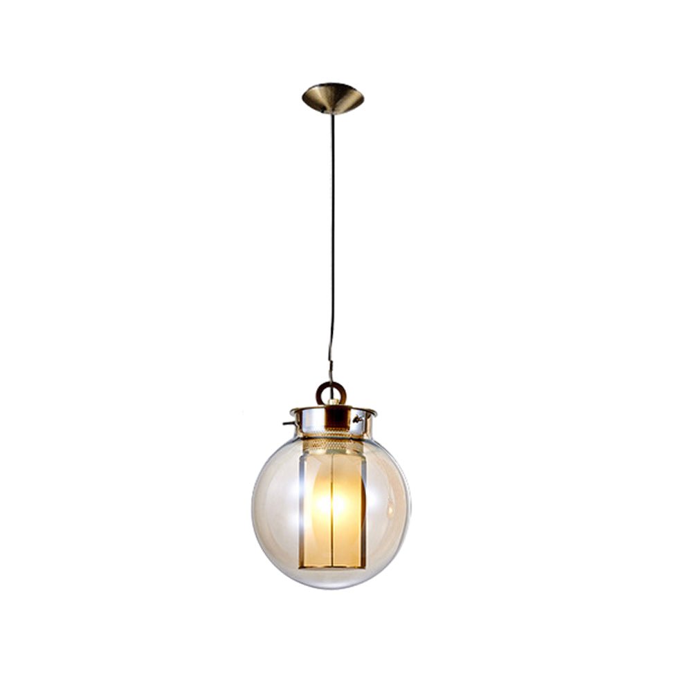 Post-Modern Amber Glass Pendant Light – 1-Light Hanging Lamp