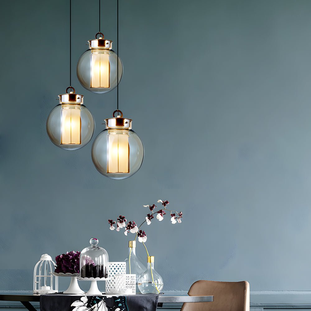 Post-Modern Amber Glass Pendant Light – 1-Light Hanging Lamp