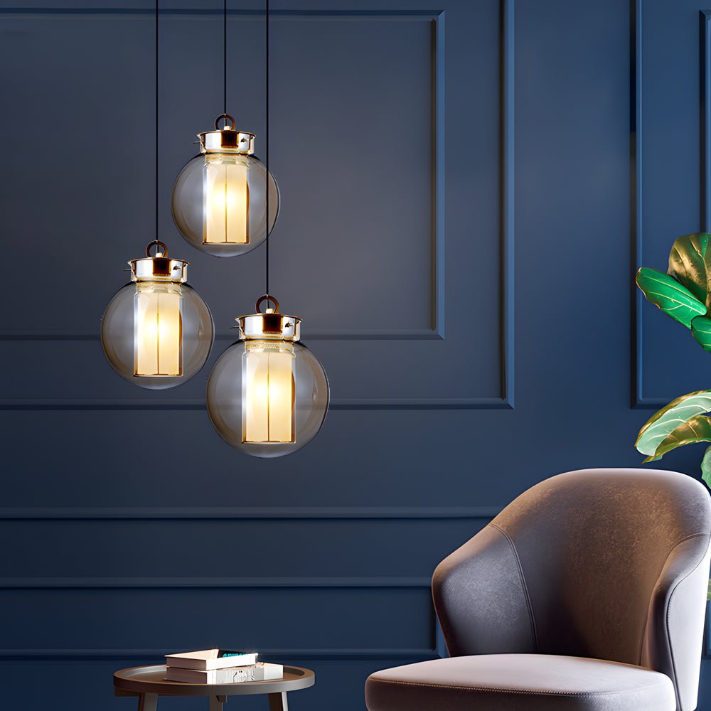 Post-Modern Amber Glass Pendant Light – 1-Light Hanging Lamp