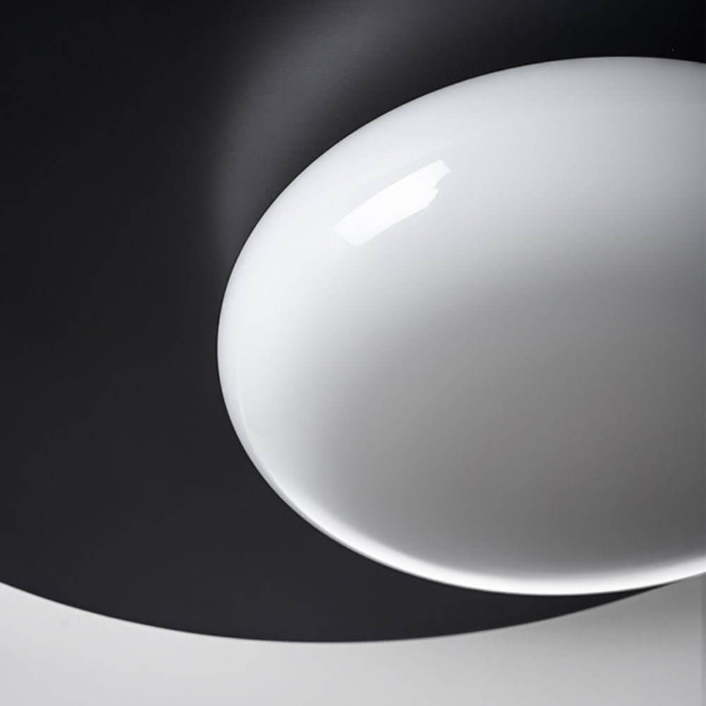 1-Light LED Oval Metal White Glass Flush Mount Ceiling Light - Modern Ceiling Fixture, Energy Efficient, Home Lighting, Stylish Design