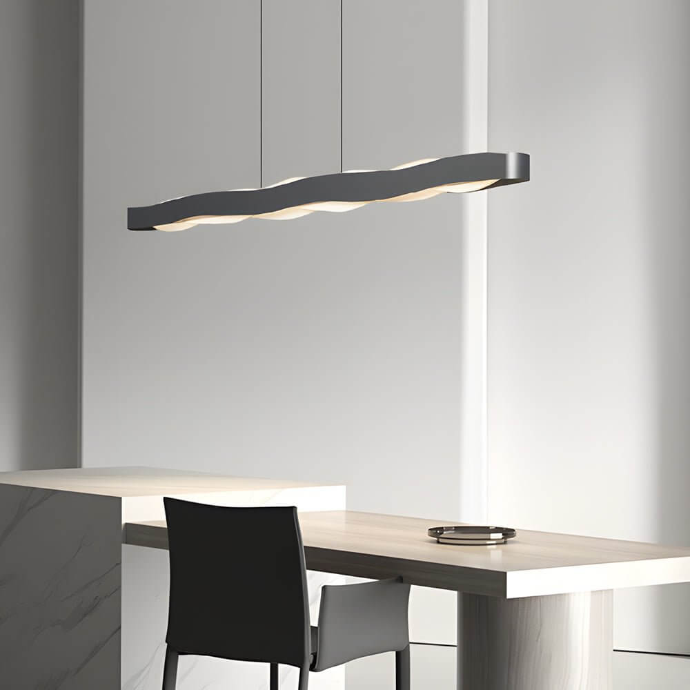 1-Light Wavy Round LED Pendant Light - Modern Ceiling Fixture, Adjustable Hanging Lamp, Decorative Lighting for Home and Office