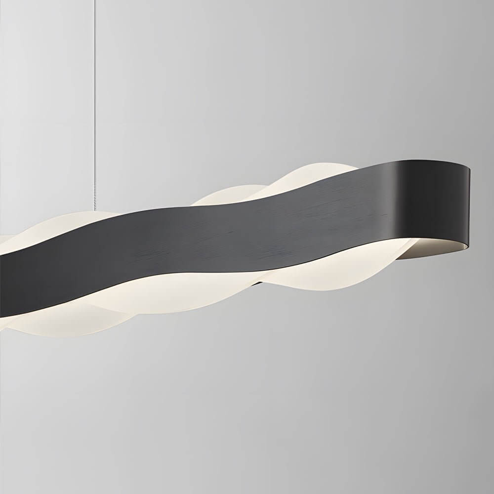 1-Light Wavy Round LED Pendant Light - Modern Ceiling Fixture, Adjustable Hanging Lamp, Decorative Lighting for Home and Office