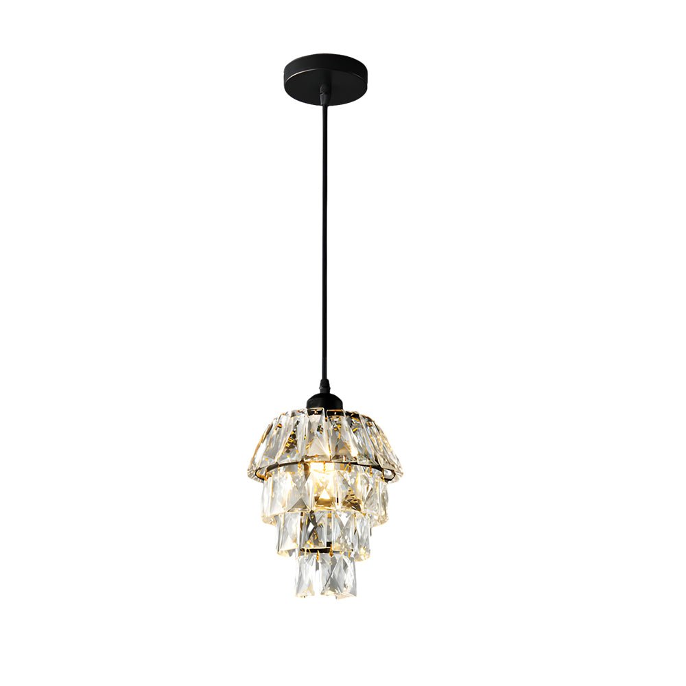 Mini Crystal Pendant Light - Modern Metal Ceiling Fixture, Contemporary Design, Elegant Hanging Light, Stylish Home Decor, Ideal for Dining Room & Kitchen