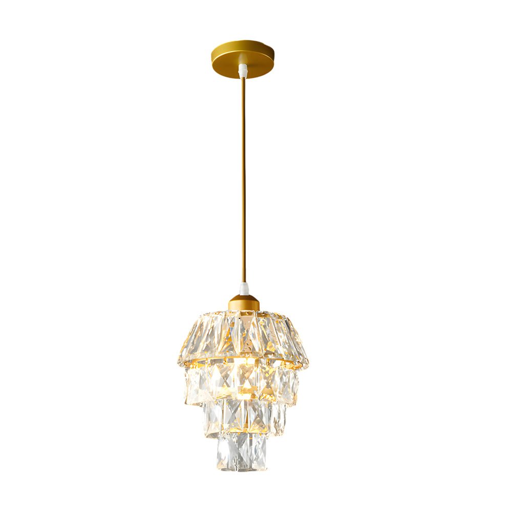 Mini Crystal Pendant Light - Modern Metal Ceiling Fixture, Contemporary Design, Elegant Hanging Light, Stylish Home Decor, Ideal for Dining Room & Kitchen