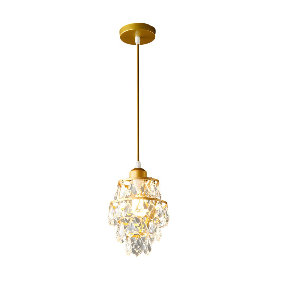Mini Crystal Pendant Light - Modern Metal Ceiling Fixture, Contemporary Design, Elegant Hanging Light, Stylish Home Decor, Ideal for Dining Room & Kitchen