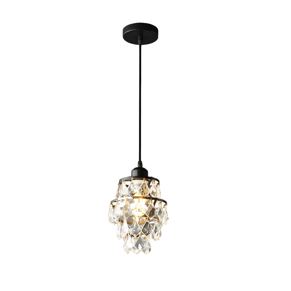 Mini Crystal Pendant Light - Modern Metal Ceiling Fixture, Contemporary Design, Elegant Hanging Light, Stylish Home Decor, Ideal for Dining Room & Kitchen
