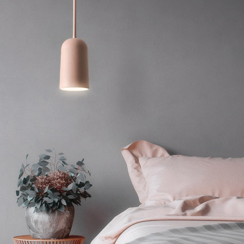 1-Light Resin Pink Figura Arc Pendant Lamp - Modern Ceiling Light, Stylish Home Decor, Elegant Lighting Fixture