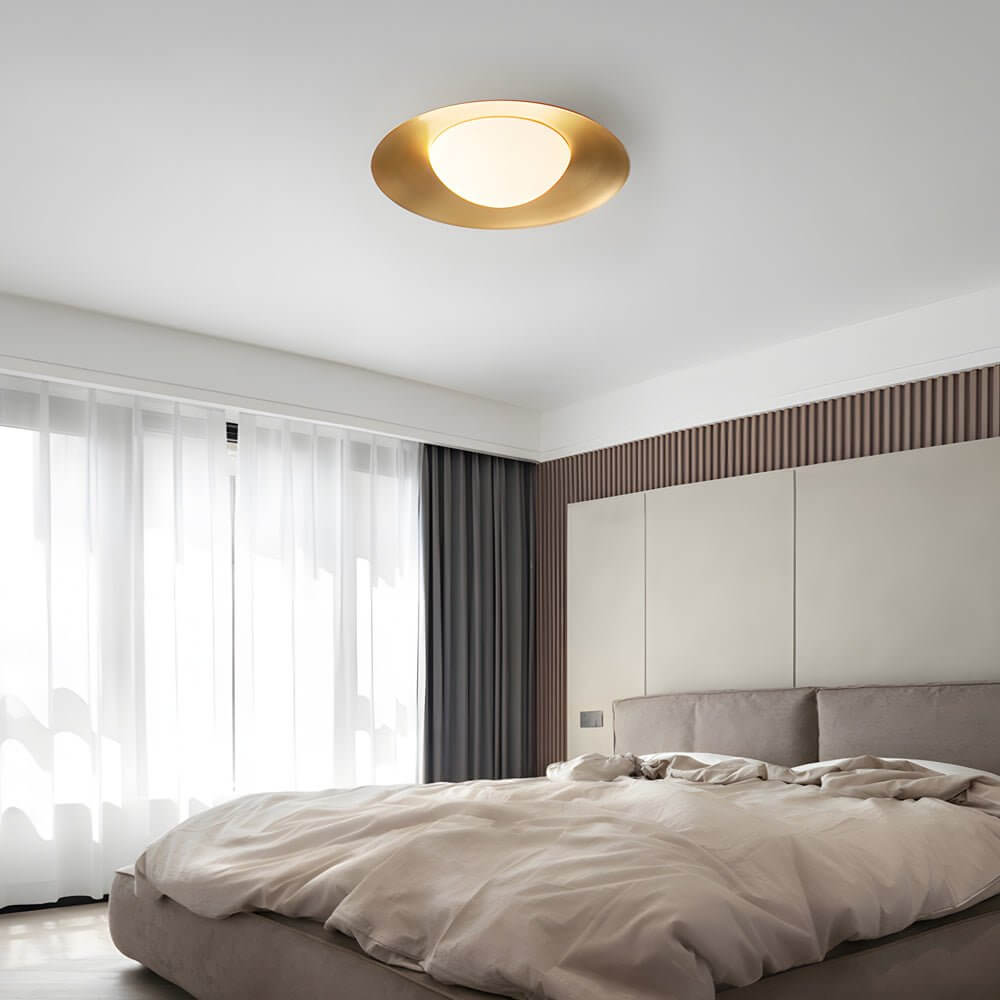1-Light Round LED Flush Mount Ceiling Light - Modern Energy Efficient Fixture for Home Lighting