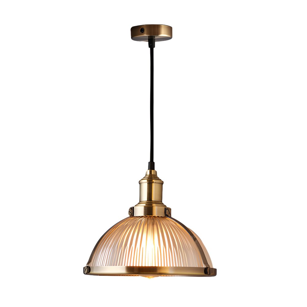 Striped Glass Shade Tungsten Wire 40W Pendant Light