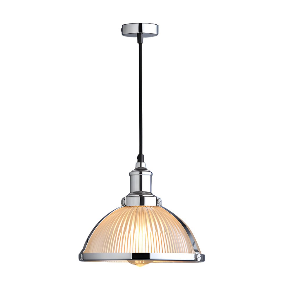 Striped Glass Shade Tungsten Wire 40W Pendant Light