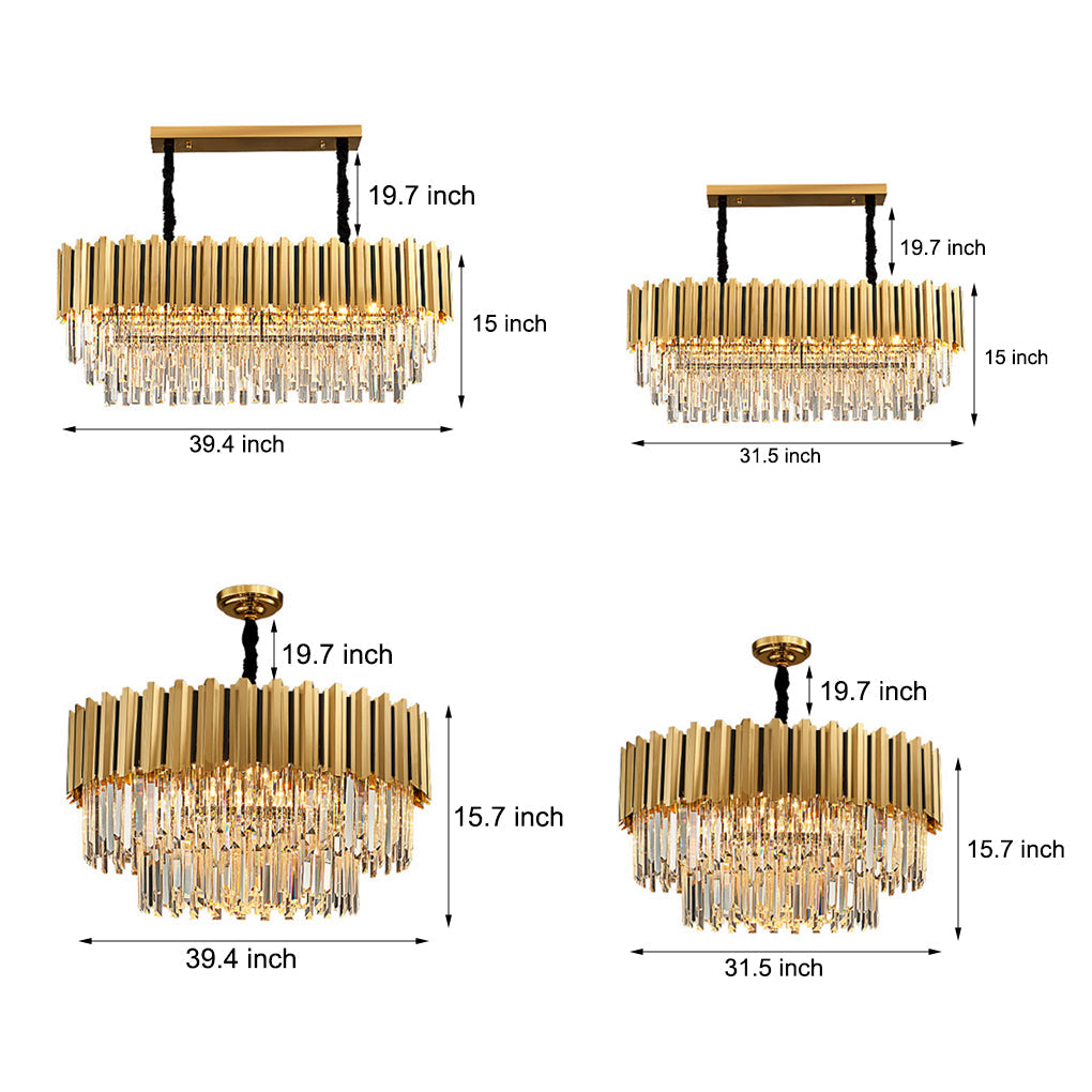 Modern Minimalist Crystal LED Chandelier for Living Room Dining Room Bedroom