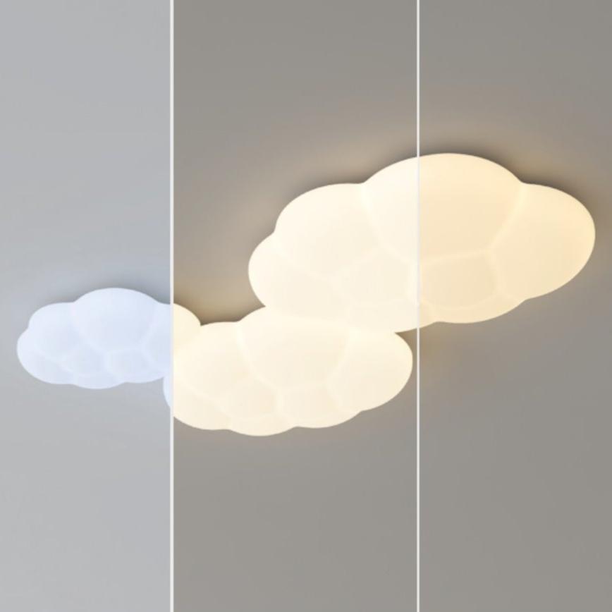 Contemporary Scandinavian Iron PE Cloud Shade LED Flush Mount Ceiling Light для Bedroom