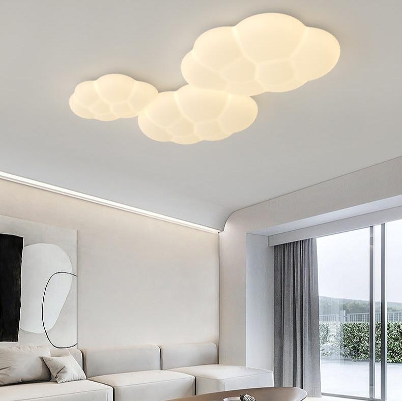 Contemporary Scandinavian Iron PE Cloud Shade LED Flush Mount Ceiling Light для Bedroom