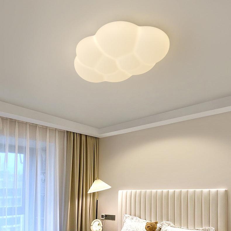 Contemporary Scandinavian Iron PE Cloud Shade LED Flush Mount Ceiling Light для Bedroom