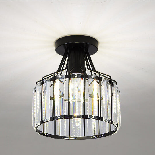 Modern Crystal Dome Semi-Flush Mount Ceiling Light - Elegant Home Lighting Fixture
