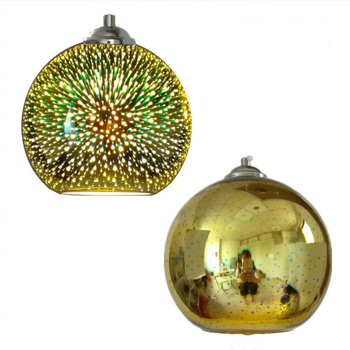 Colorful 3D Fireworks Glass Pendant Light - Modern Dome 1-Light Design