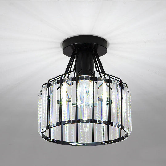 Modern Crystal Dome Semi-Flush Mount Ceiling Light - Elegant Home Lighting Fixture