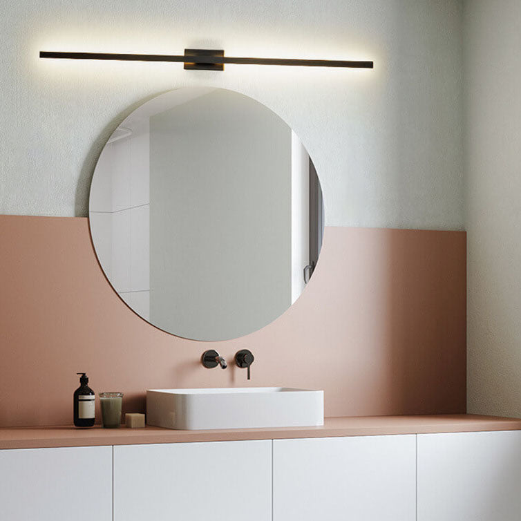 Nordic Minimalist Black Linear LED Mirror Wall Sconce Lamp
