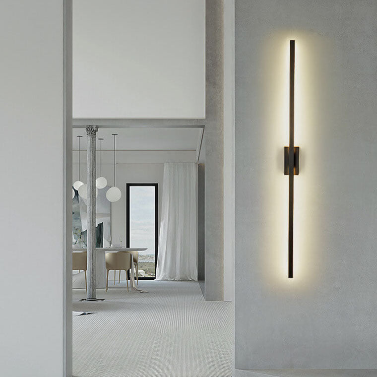 Nordic Minimalist Black Linear LED Mirror Wall Sconce Lamp