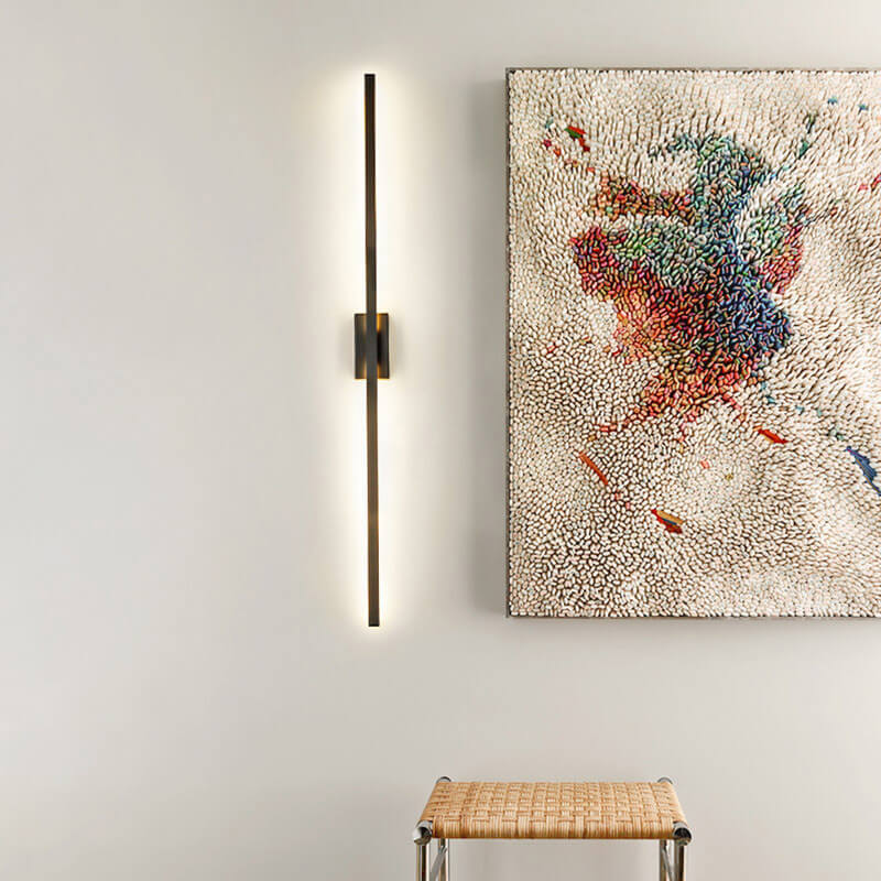 Nordic Minimalist Black Linear LED Mirror Wall Sconce Lamp