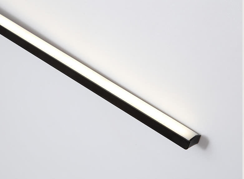 Nordic Minimalist Black Linear LED Mirror Wall Sconce Lamp