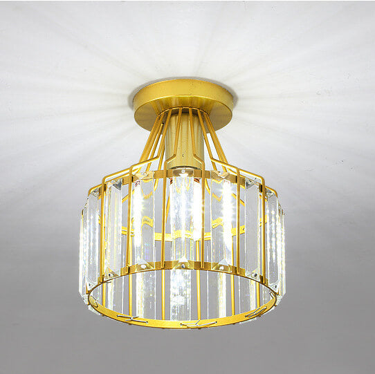 Modern Crystal Dome Semi-Flush Mount Ceiling Light - Elegant Home Lighting Fixture