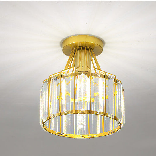 Modern Crystal Dome Semi-Flush Mount Ceiling Light - Elegant Home Lighting Fixture