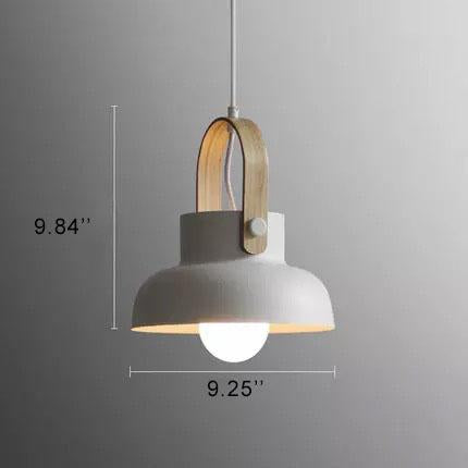 Modern Nordic Dome Wood Pendant Light with Carrying Handle