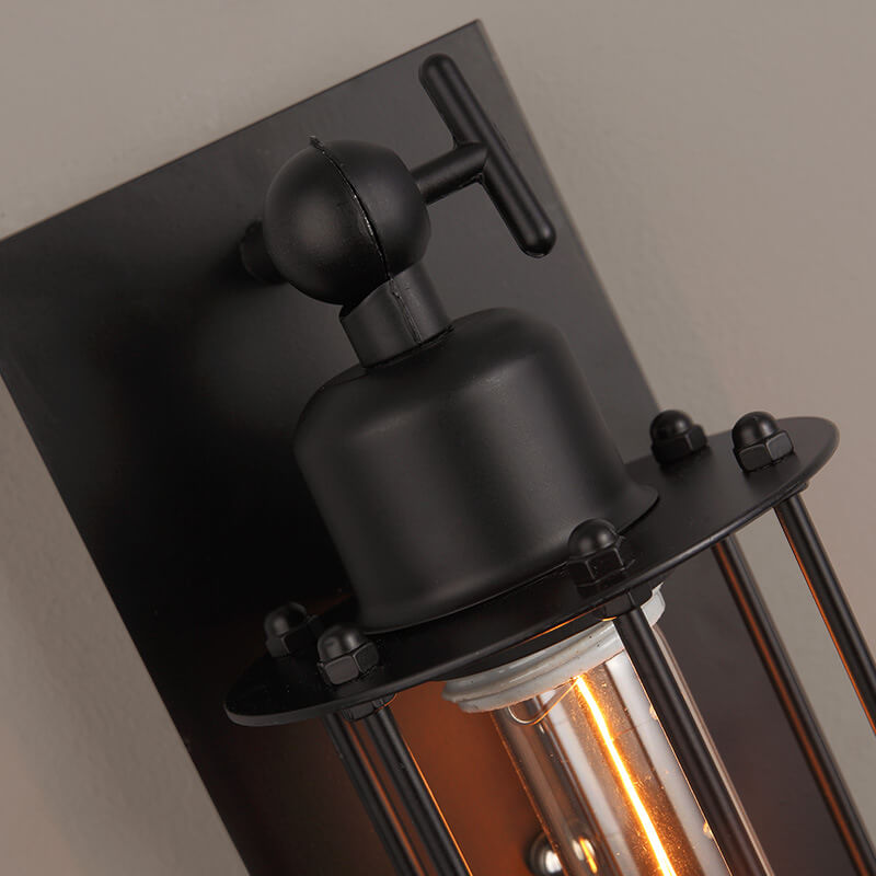 Contemporary Iron Rectangle Pencil-Shaped Wall Sconce - 1-Light for Living Room