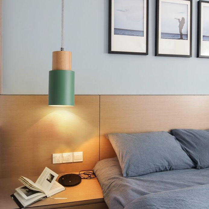 Nordic Macaron Cylinder LED Pendant Light - Modern Aluminum 1-Light Fixture