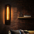 Contemporary Iron Rectangle Pencil-Shaped Wall Sconce - 1-Light for Living Room