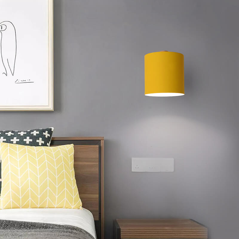 Nordic Macaron Cylinder 1-Light Wall Sconce Lamp - Rotatable Design for Modern Decor