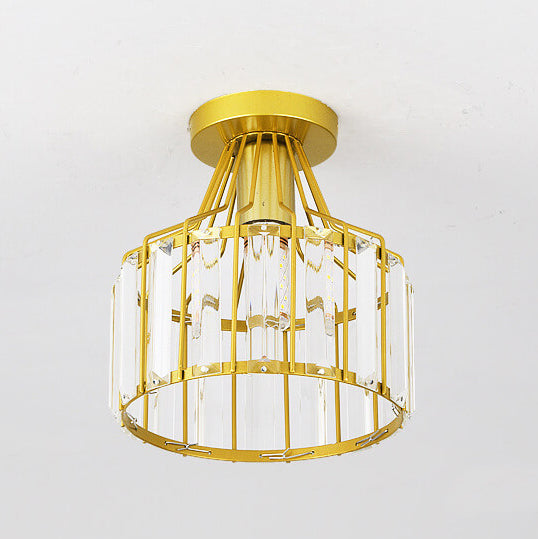 Modern Crystal Dome Semi-Flush Mount Ceiling Light - Elegant Home Lighting Fixture