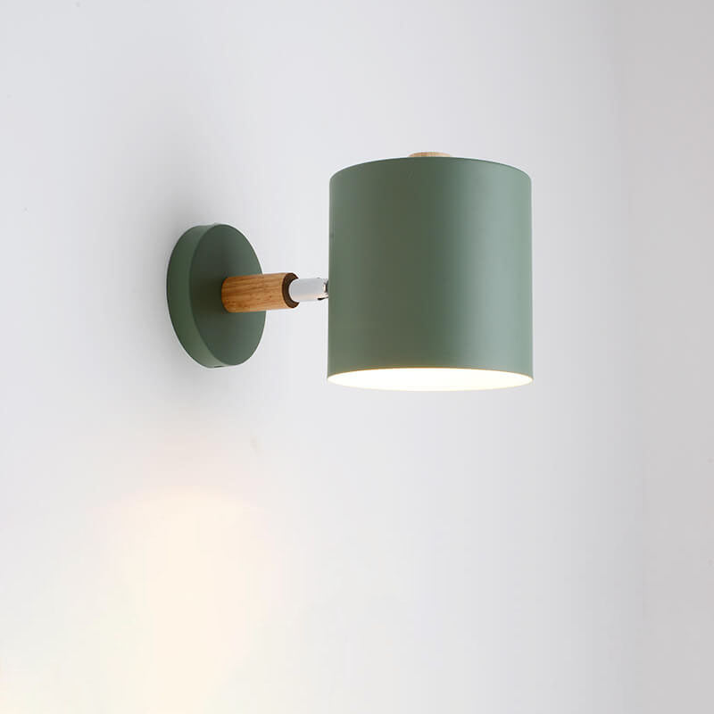 Nordic Macaron Cylinder 1-Light Wall Sconce Lamp - Rotatable Design for Modern Decor