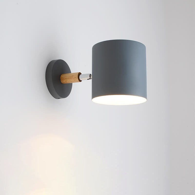 Nordic Macaron Cylinder 1-Light Wall Sconce Lamp - Rotatable Design for Modern Decor