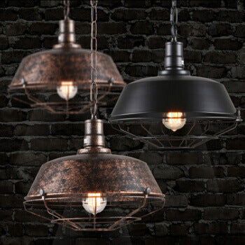 Industrial Wide Cage 1-Light Pendant Lamp for Modern Home Decor
