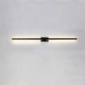 Nordic Minimalist Black Linear LED Mirror Wall Sconce Lamp