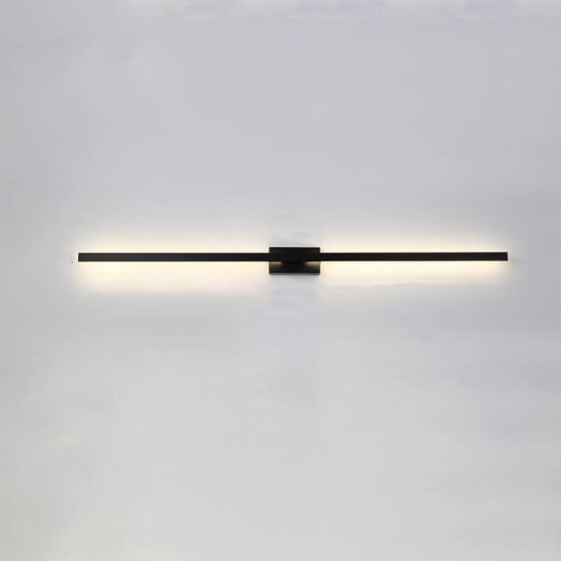 Nordic Minimalist Black Linear LED Mirror Wall Sconce Lamp