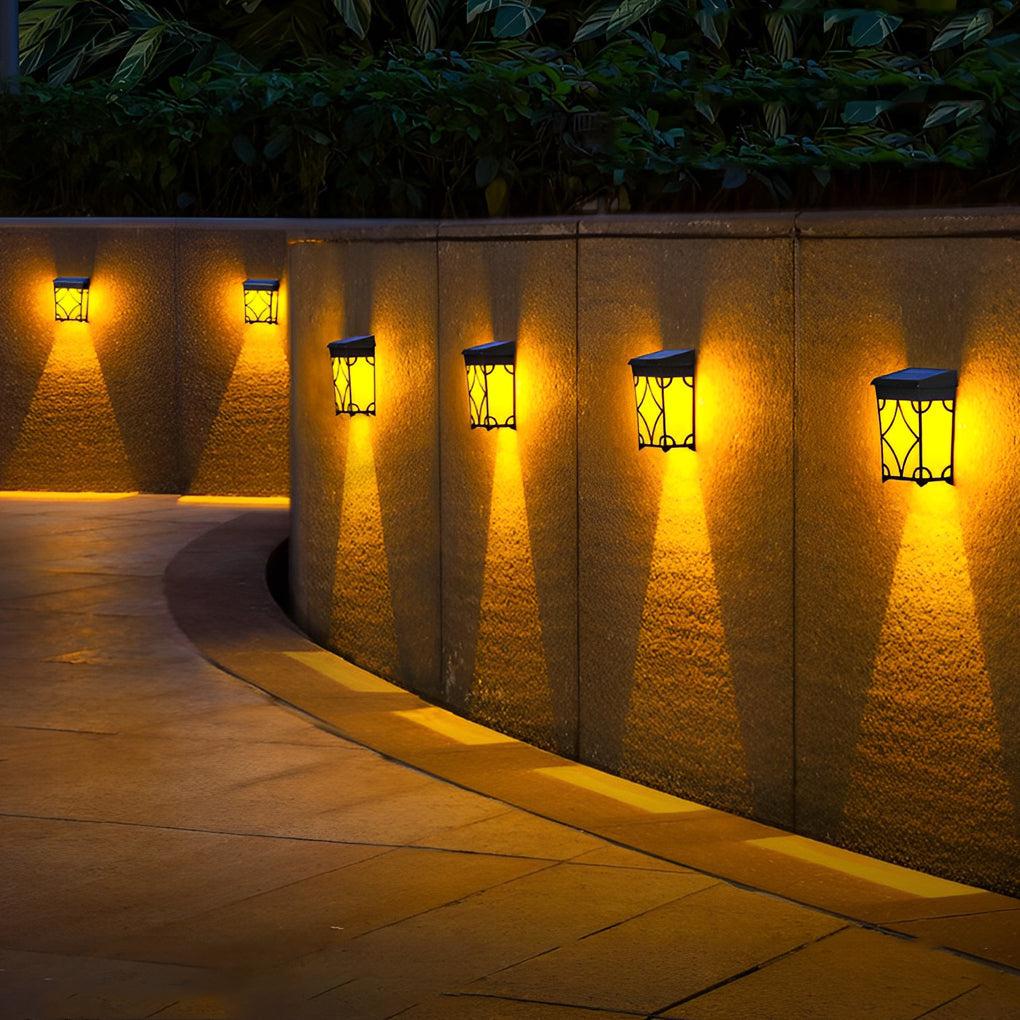 2Pcs Waterproof LED RGB Motion Sensor Solar Wall Lights