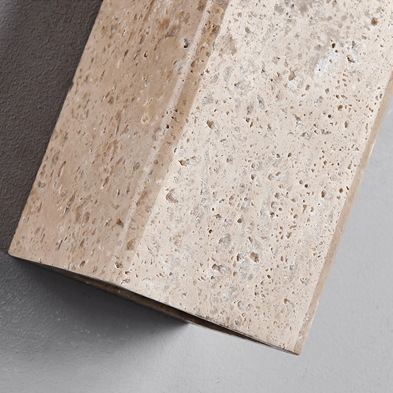 Traditional Japanese Waterproof Yellow Travertine LED Wall Sconce for Hallway
