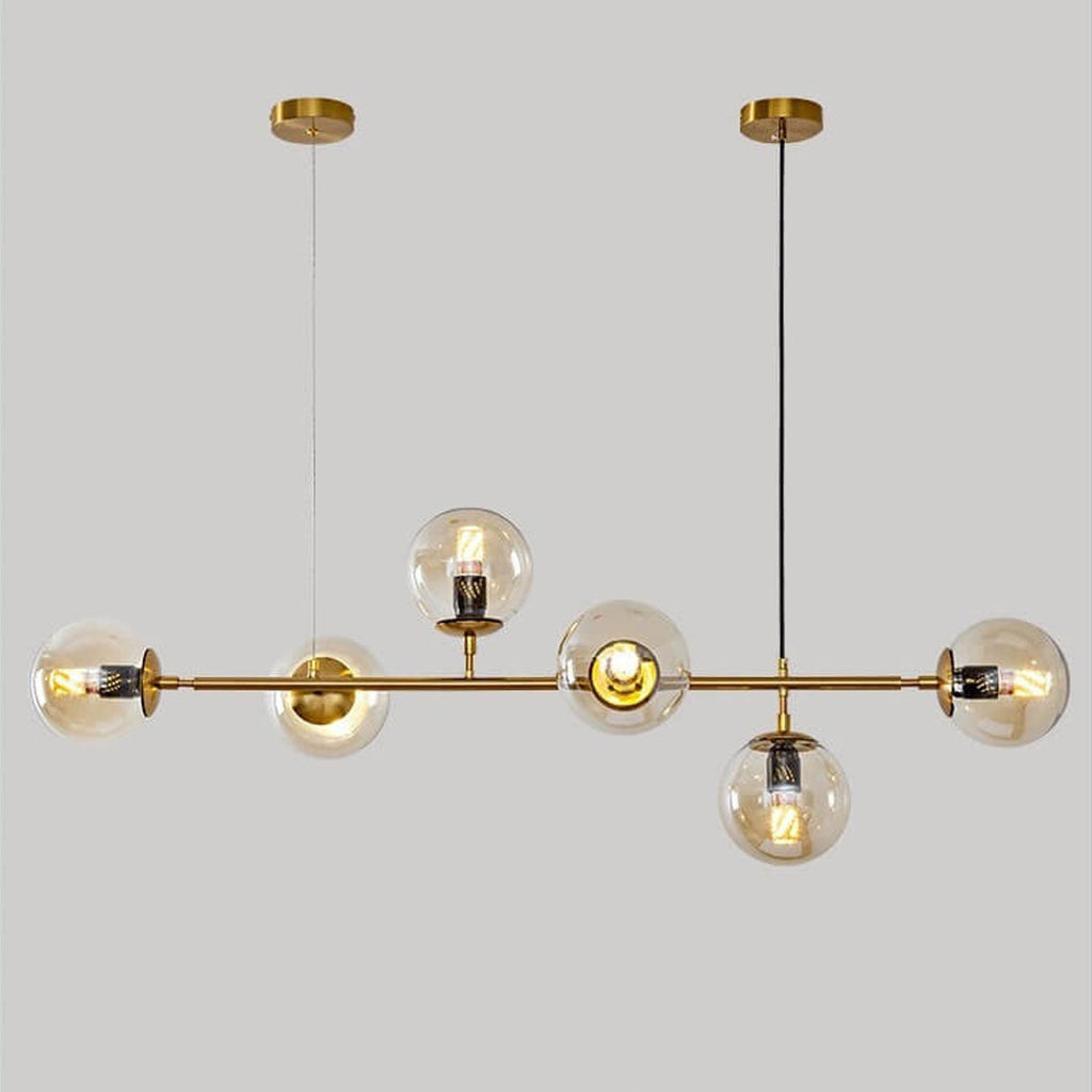 Modern Minimalist Round Globe 6-Light Chandelier - Glass Island Light Fixture