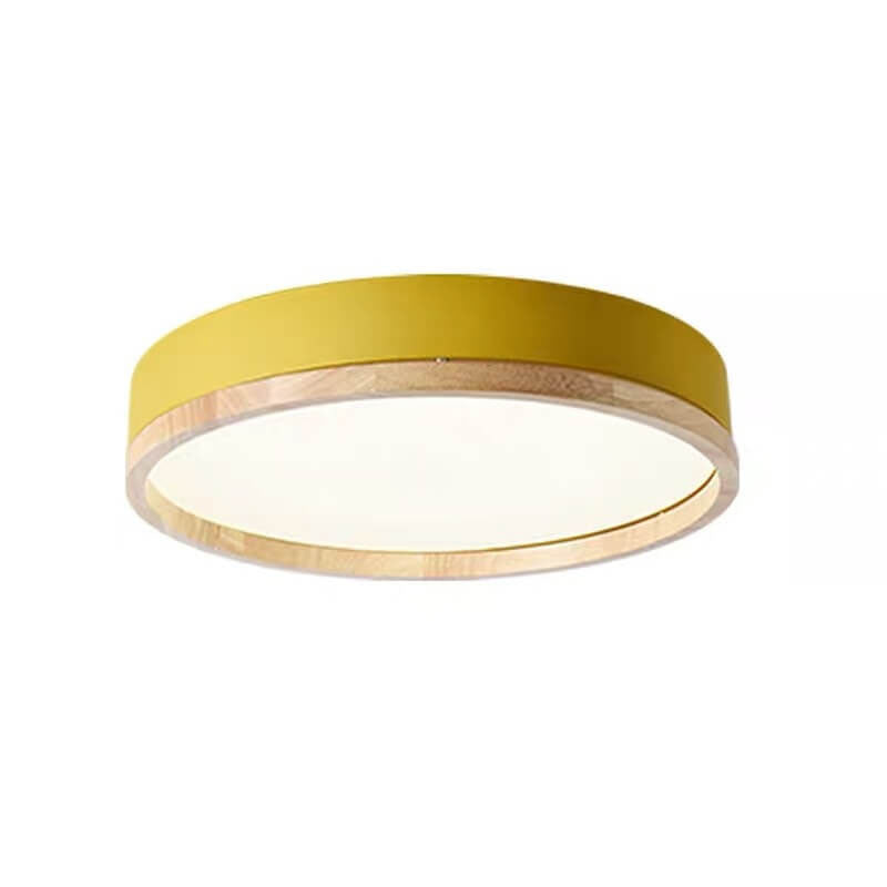 Simple Macaron Round Acrylic LED Flush Mount Ceiling Light - Modern Lighting Fixture for Home, Kitchen, and Hallway, Energy Efficient Design