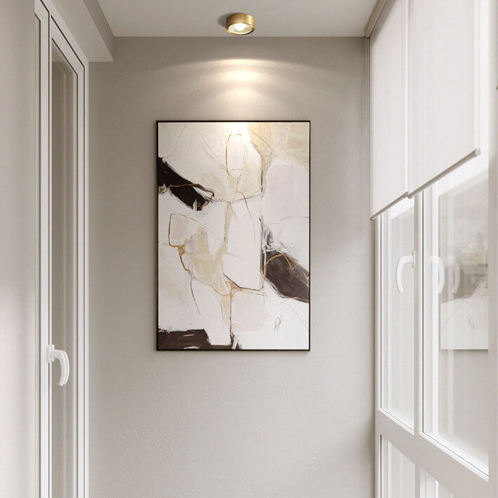 Modern Luxury Round Copper Ultra-thin LED Flush Mount Light for Hallway