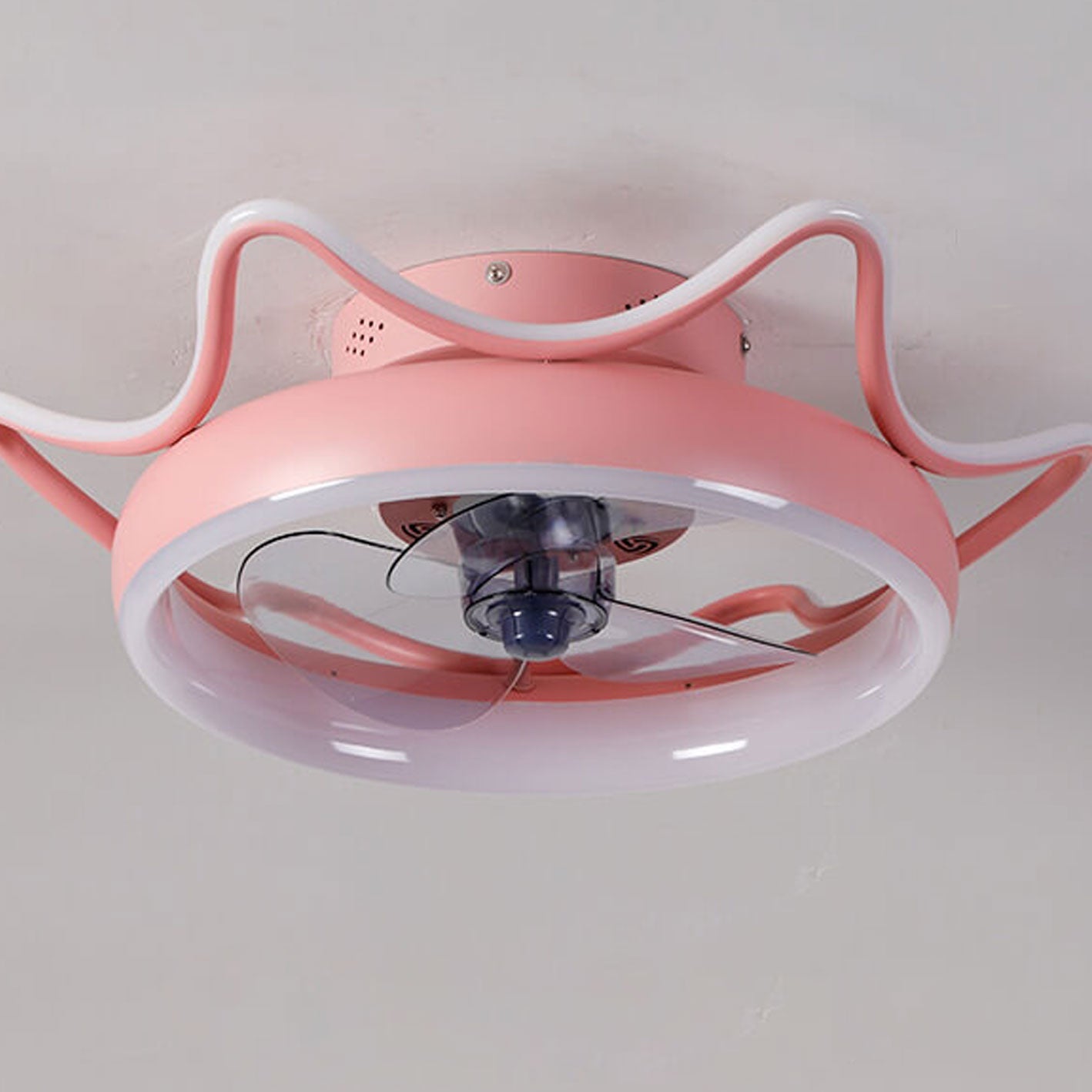Nordic Light Luxury Round Wrought Iron LED Ceiling Fan Light