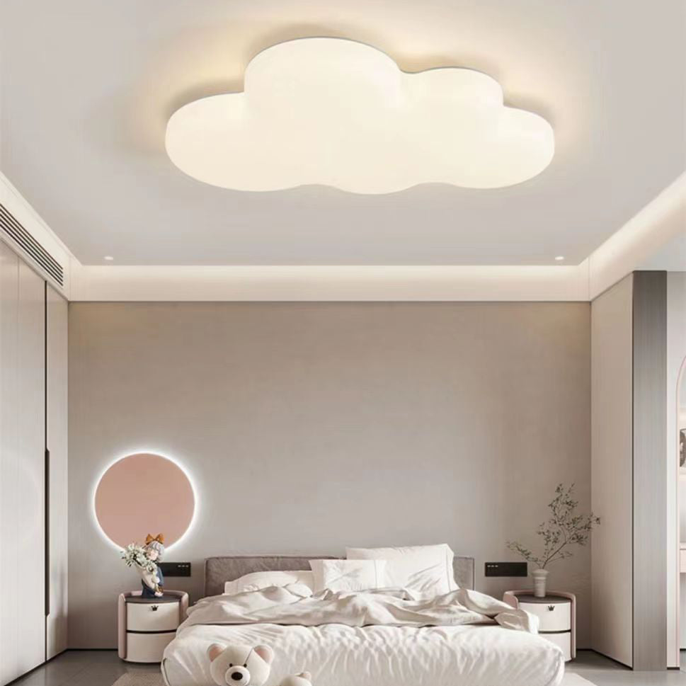 Contemporary Kids Cloud PE LED Flush Mount Ceiling Light for Bedroom, Nursery Lighting, Modern Childrens Room Fixtures, Soft Glow Ceiling Lamp, Adjustable Brightness, Fun Decorative Light, Energy Efficient Kids Room Lighting