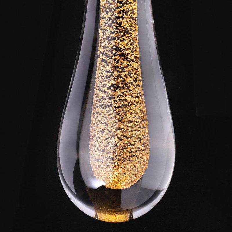 Contemporary Scandinavian Glass LED Pendant Light - Water Drops Design for Bedroom Lighting