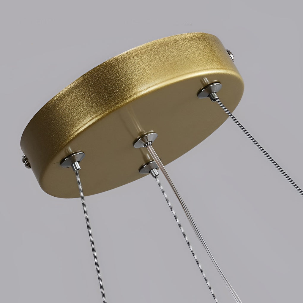 Circular Pleated 3-Step Dimming LED Nordic Ceiling Chandelier